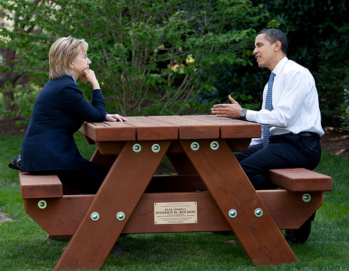 hillary clinton Obama bench nomination deal bargain election Blank Meme Template