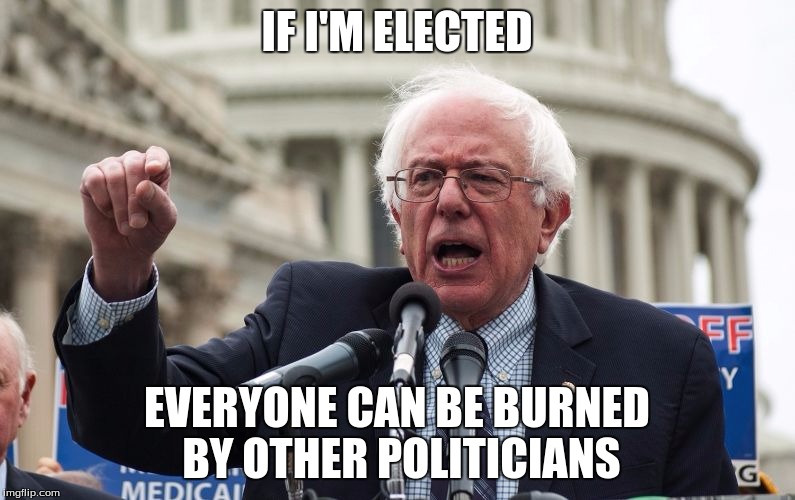 IF I'M ELECTED EVERYONE CAN BE BURNED BY OTHER POLITICIANS | made w/ Imgflip meme maker