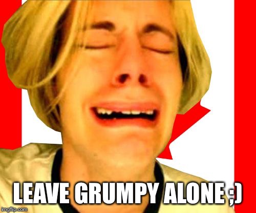 Leave Canada Alone | LEAVE GRUMPY ALONE ;) | image tagged in leave canada alone | made w/ Imgflip meme maker