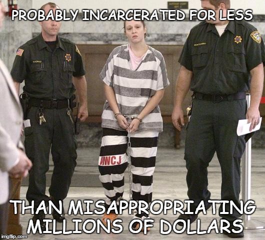 SECRET DEALS AND SUPEONAS | PROBABLY INCARCERATED FOR LESS; THAN MISAPPROPRIATING MILLIONS OF DOLLARS | image tagged in prisoner in custody,mayor,school | made w/ Imgflip meme maker