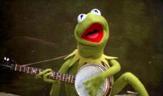 Kermit with a banjo Blank Meme Template