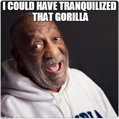 Bill Cosby Admittance | I COULD HAVE TRANQUILIZED THAT GORILLA | image tagged in bill cosby admittance | made w/ Imgflip meme maker