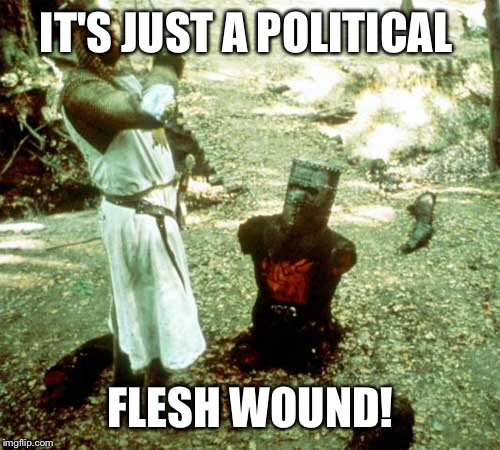 IT'S JUST A POLITICAL FLESH WOUND! | made w/ Imgflip meme maker