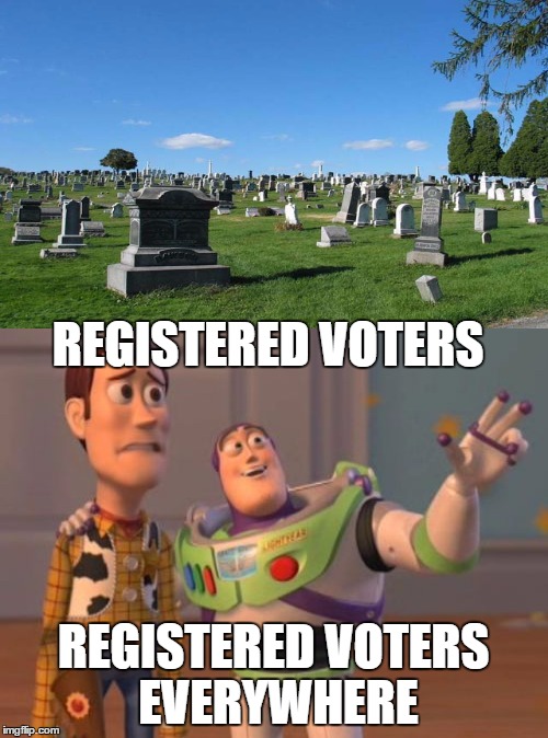 REGISTERED VOTERS REGISTERED VOTERS EVERYWHERE | made w/ Imgflip meme maker
