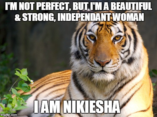 I'M NOT PERFECT, BUT I'M A BEAUTIFUL & STRONG, INDEPENDANT WOMAN; I AM NIKIESHA | image tagged in nikiesha | made w/ Imgflip meme maker