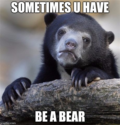 Confession Bear Meme | SOMETIMES U HAVE; BE A BEAR | image tagged in memes,confession bear | made w/ Imgflip meme maker