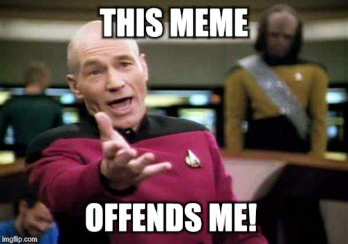 Picard Wtf Meme | THIS MEME OFFENDS ME! | image tagged in memes,picard wtf | made w/ Imgflip meme maker