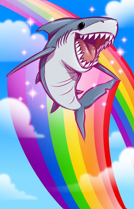 High Quality Gay Flying Shark Blank Meme Template