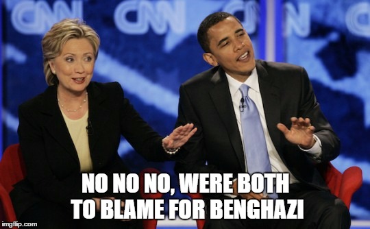 NO NO NO, WERE BOTH TO BLAME FOR BENGHAZI | image tagged in funny,memes,cats | made w/ Imgflip meme maker