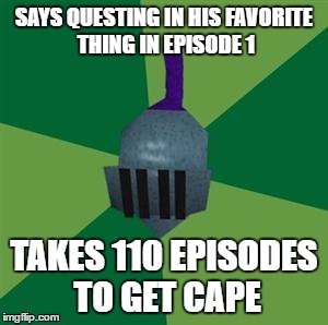 Runescape | SAYS QUESTING IN HIS FAVORITE THING IN EPISODE 1; TAKES 110 EPISODES TO GET CAPE | image tagged in runescape | made w/ Imgflip meme maker