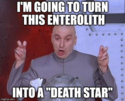 Dr Evil Laser | I'M GOING TO TURN THIS ENTEROLITH; INTO A "DEATH STAR" | image tagged in memes,dr evil laser | made w/ Imgflip meme maker