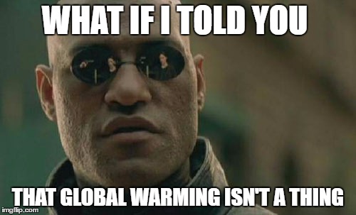 Matrix Morpheus Meme | WHAT IF I TOLD YOU; THAT GLOBAL WARMING ISN'T A THING | image tagged in memes,matrix morpheus | made w/ Imgflip meme maker