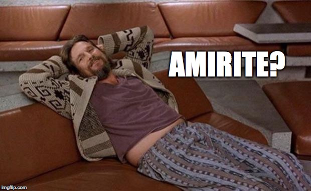 The dude | AMIRITE? | image tagged in the dude | made w/ Imgflip meme maker