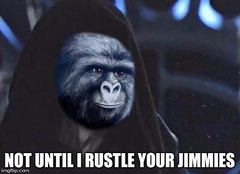 Emperor Rustling | NOT UNTIL I RUSTLE YOUR JIMMIES | image tagged in emperor rustling | made w/ Imgflip meme maker