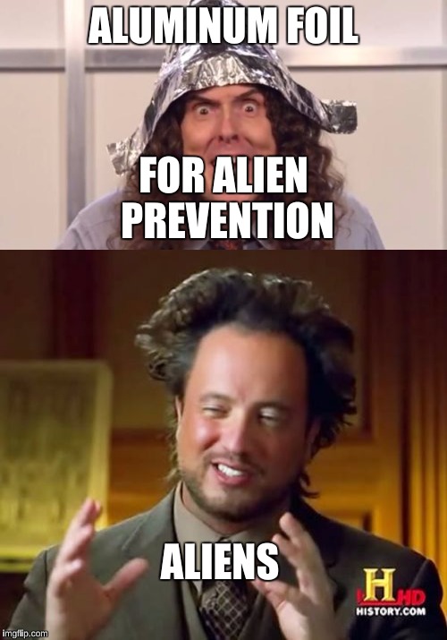 Oh, Weird Al, the best music artist of them all. | ALUMINUM FOIL; FOR ALIEN PREVENTION; ALIENS | image tagged in weird al yankovic,weird al foilhat | made w/ Imgflip meme maker