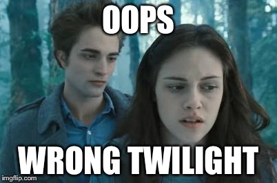 Twilight | OOPS; WRONG TWILIGHT | image tagged in twilight | made w/ Imgflip meme maker