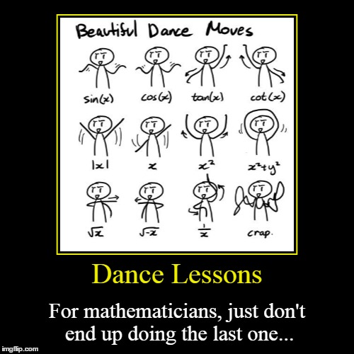 Dance Lessons | image tagged in funny,demotivationals,dance,lesson,math,mathematicians | made w/ Imgflip demotivational maker