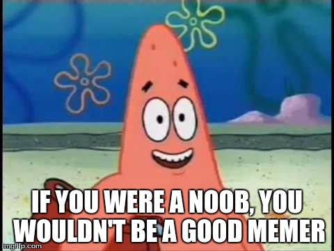 IF YOU WERE A NOOB, YOU WOULDN'T BE A GOOD MEMER | made w/ Imgflip meme maker