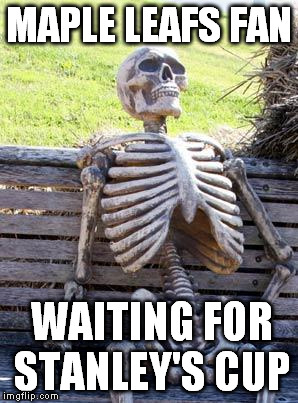 Waiting Skeleton Meme | MAPLE LEAFS FAN; WAITING FOR STANLEY'S CUP | image tagged in memes,waiting skeleton | made w/ Imgflip meme maker