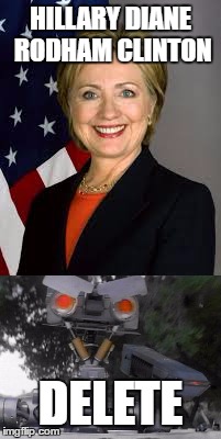 what to do with her | HILLARY DIANE RODHAM CLINTON; DELETE | image tagged in hilary clinton | made w/ Imgflip meme maker