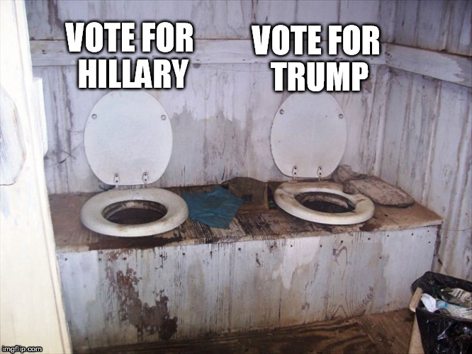 2016 Presidential Election | VOTE FOR TRUMP; VOTE FOR HILLARY | image tagged in hillary clinton,donald trump | made w/ Imgflip meme maker