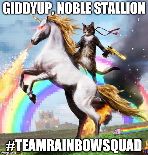 Welcome To The Internets Meme | GIDDYUP, NOBLE STALLION; #TEAMRAINBOWSQUAD | image tagged in memes,welcome to the internets | made w/ Imgflip meme maker