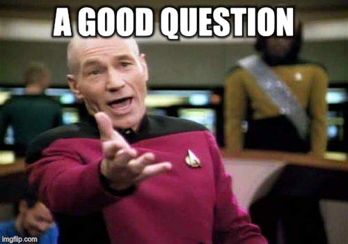 Picard Wtf Meme | A GOOD QUESTION | image tagged in memes,picard wtf | made w/ Imgflip meme maker