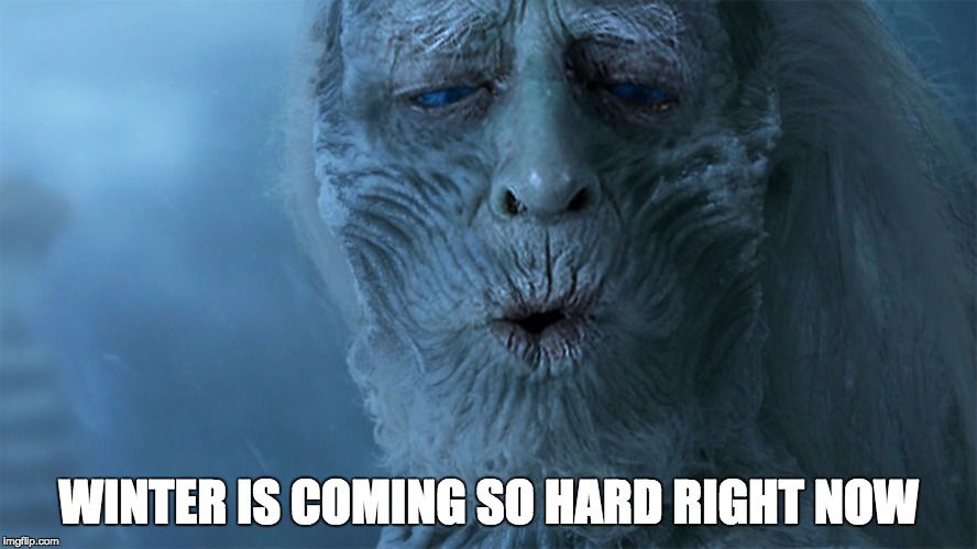 WINTER IS COMING SO HARD RIGHT NOW | image tagged in gameofthrones | made w/ Imgflip meme maker