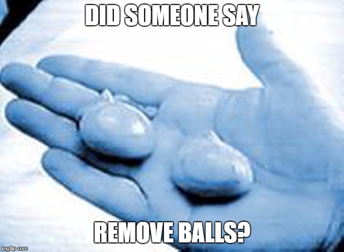 DID SOMEONE SAY REMOVE BALLS? | made w/ Imgflip meme maker