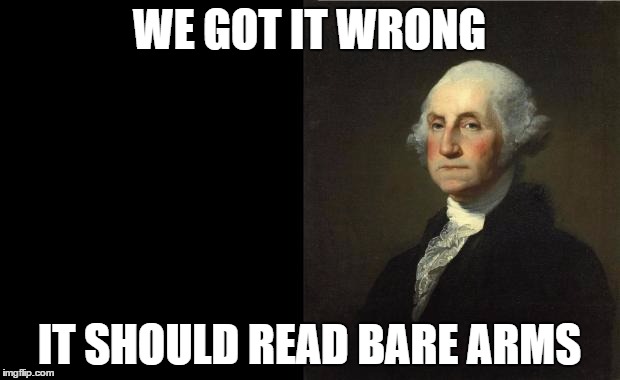 George Washington | WE GOT IT WRONG; IT SHOULD READ BARE ARMS | image tagged in george washington | made w/ Imgflip meme maker