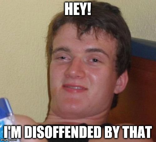 10 Guy Meme | HEY! I'M DISOFFENDED BY THAT | image tagged in memes,10 guy | made w/ Imgflip meme maker