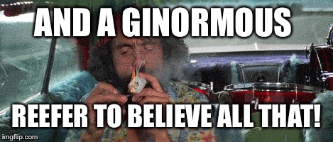 AND A GINORMOUS REEFER TO BELIEVE ALL THAT! | made w/ Imgflip meme maker
