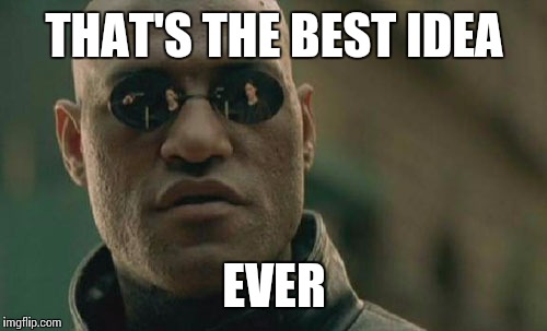 Matrix Morpheus Meme | THAT'S THE BEST IDEA EVER | image tagged in memes,matrix morpheus | made w/ Imgflip meme maker
