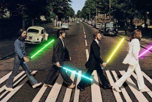 High Quality Beatles with Light sabers Blank Meme Template
