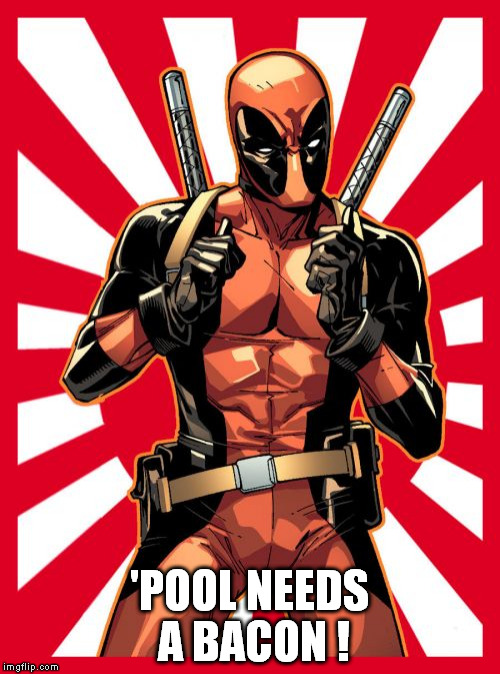 Deadpool Pick Up Lines Meme | 'POOL NEEDS A BACON ! | image tagged in memes,deadpool pick up lines | made w/ Imgflip meme maker