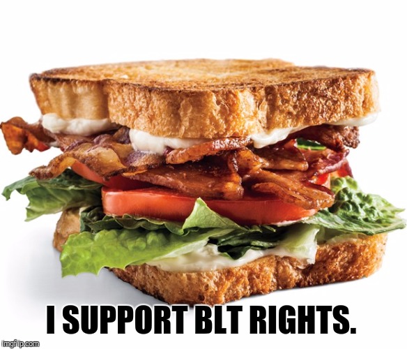 I SUPPORT BLT RIGHTS. | image tagged in blt,food,transgender | made w/ Imgflip meme maker
