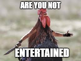 Maximus Chickenus | ARE YOU NOT; ENTERTAINED | image tagged in 300 chicken,gladiator,chicken,funny | made w/ Imgflip meme maker