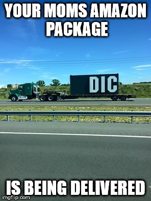 YOUR MOMS AMAZON PACKAGE; IS BEING DELIVERED | image tagged in your mom,dick pic,dic pic | made w/ Imgflip meme maker