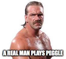 A REAL MAN PLAYS PEGGLE | image tagged in silas young | made w/ Imgflip meme maker