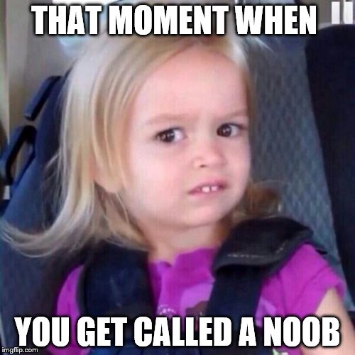 chloe | THAT MOMENT WHEN; YOU GET CALLED A NOOB | image tagged in chloe | made w/ Imgflip meme maker