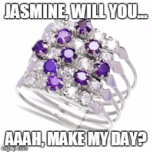 JASMINE, WILL YOU... AAAH, MAKE MY DAY? | image tagged in dirty donald twitter script | made w/ Imgflip meme maker