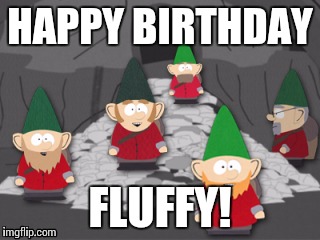  HAPPY BIRTHDAY; FLUFFY! | image tagged in funny signs | made w/ Imgflip meme maker
