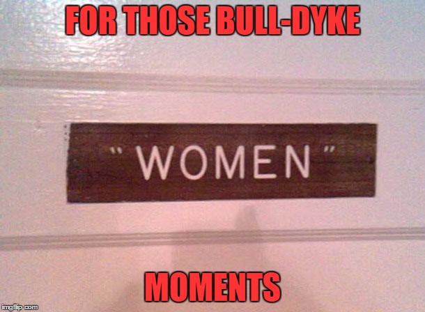 FOR THOSE BULL-DYKE; MOMENTS | image tagged in memes,gender confused,is that really a woman,she-mullets | made w/ Imgflip meme maker