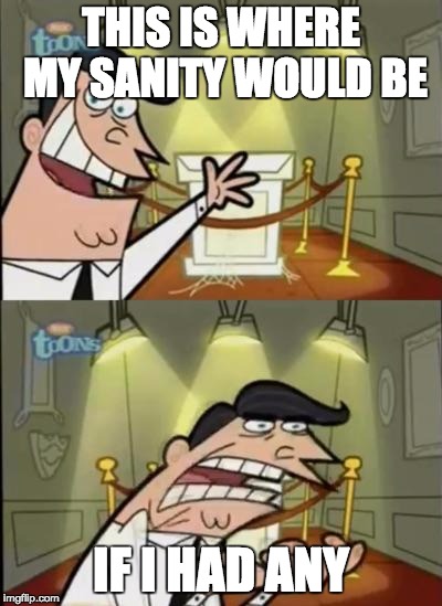 Fairly odd parents | THIS IS WHERE MY SANITY WOULD BE; IF I HAD ANY | image tagged in fairly odd parents | made w/ Imgflip meme maker