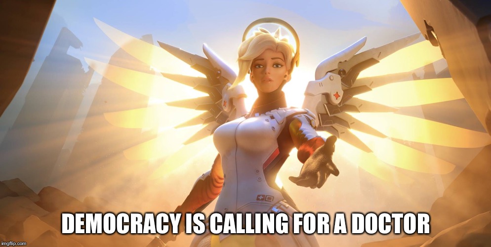 Is There a Doctor in the White House | DEMOCRACY IS CALLING FOR A DOCTOR | image tagged in jill stein,doctor,democracy,angel,election 2016,green party | made w/ Imgflip meme maker