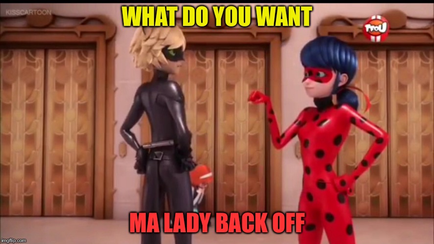 Back off ladybug  | WHAT DO YOU WANT; MA LADY BACK OFF | image tagged in miraculous ladybug | made w/ Imgflip meme maker