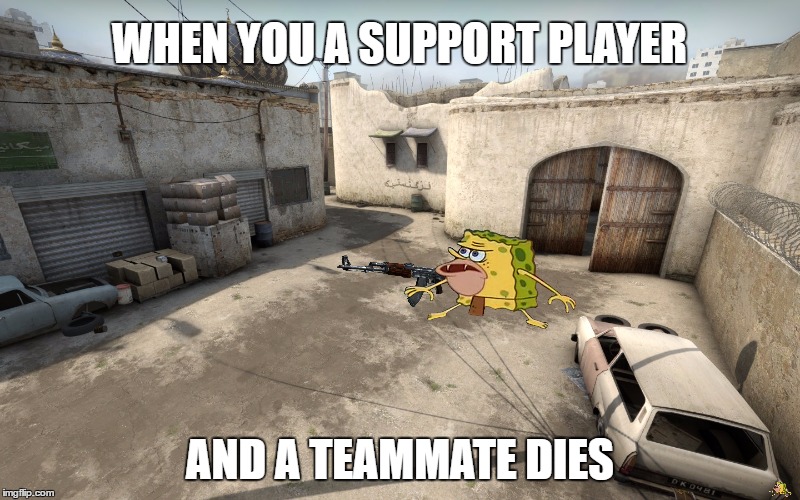 Support Player Life | WHEN YOU A SUPPORT PLAYER; AND A TEAMMATE DIES | image tagged in csgo | made w/ Imgflip meme maker