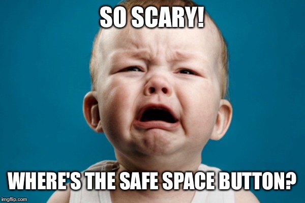 SO SCARY! WHERE'S THE SAFE SPACE BUTTON? | made w/ Imgflip meme maker