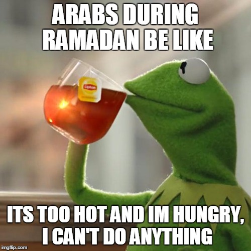 But That's None Of My Business | ARABS DURING RAMADAN BE LIKE; ITS TOO HOT AND IM HUNGRY, I CAN'T DO ANYTHING | image tagged in memes,but thats none of my business,kermit the frog | made w/ Imgflip meme maker