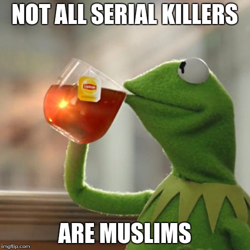 But That's None Of My Business Meme | NOT ALL SERIAL KILLERS ARE MUSLIMS | image tagged in memes,but thats none of my business,kermit the frog | made w/ Imgflip meme maker